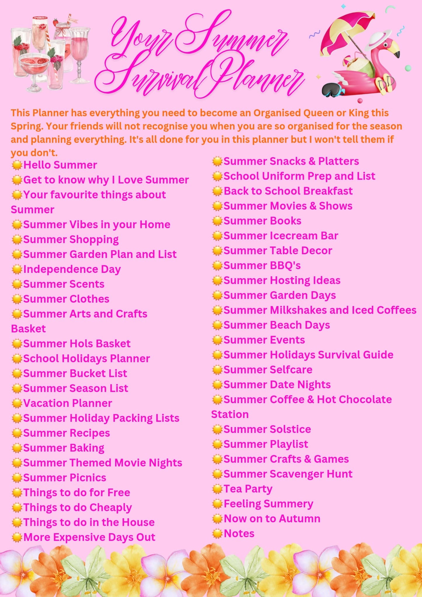 POM Summer planner PRE ORDER