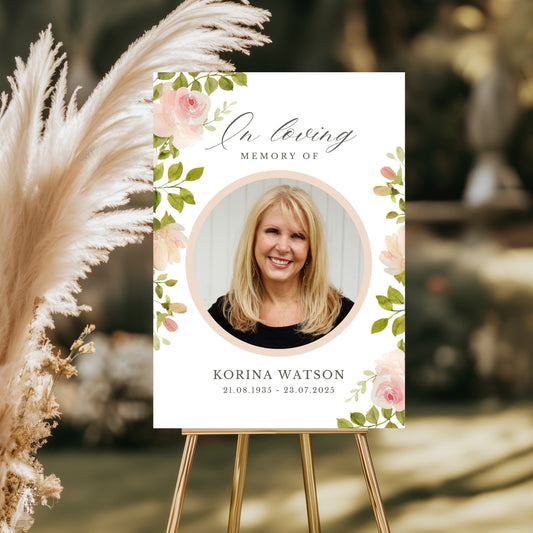 Funeral / memorial welcome board