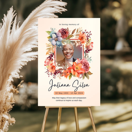 Funeral / memorial welcome board