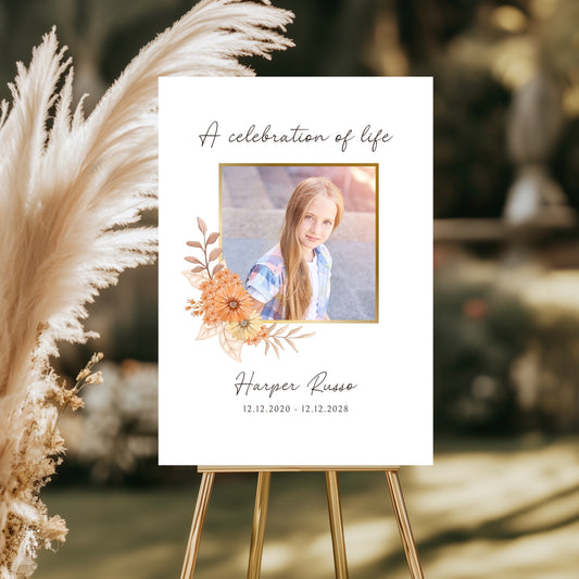 Funeral / memorial welcome board