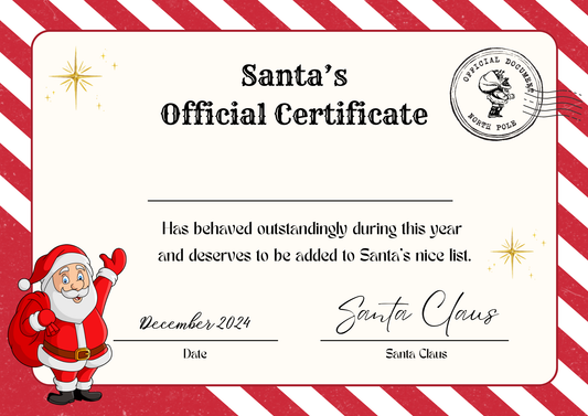 Certificate of Santa’s Nice List