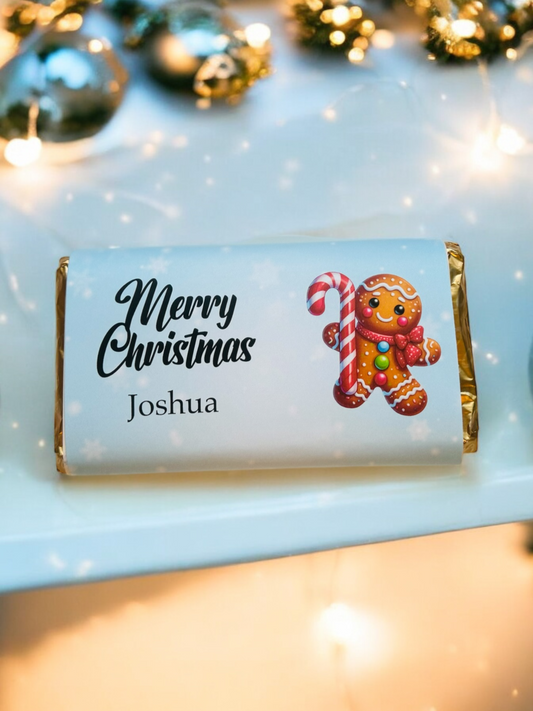 Christmas chocolate bar wrapper