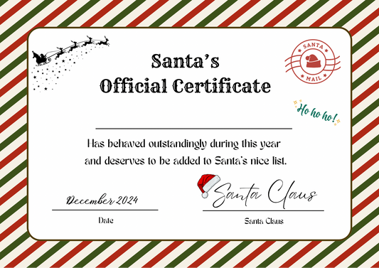 Certificate of Santa’s Nice List