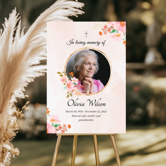 Funeral / memorial welcome board