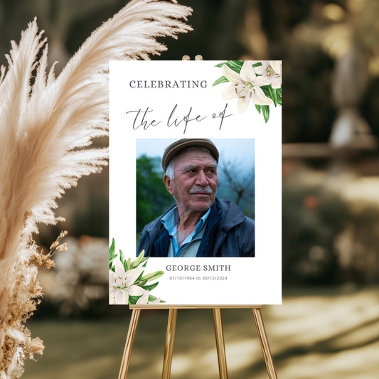 Funeral / memorial welcome board
