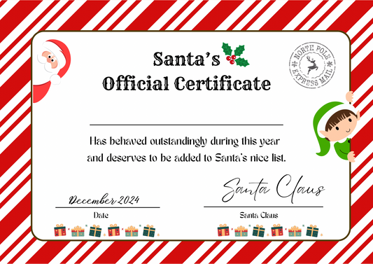 Certificate of Santa’s Nice List