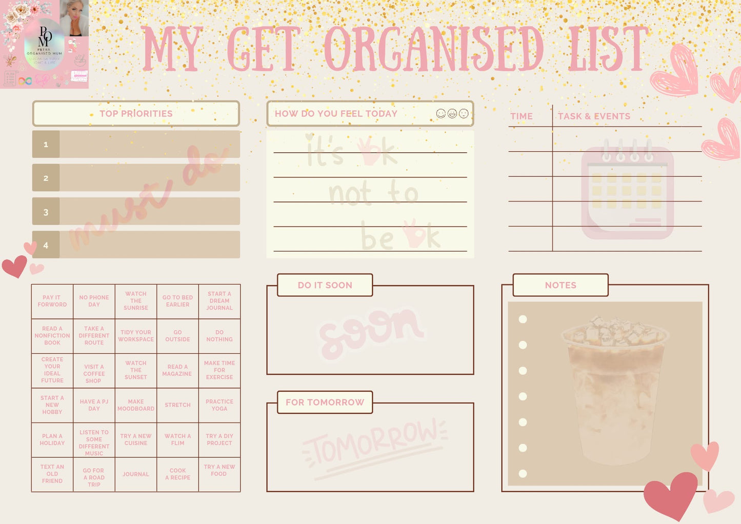 Get organised list tear off pad