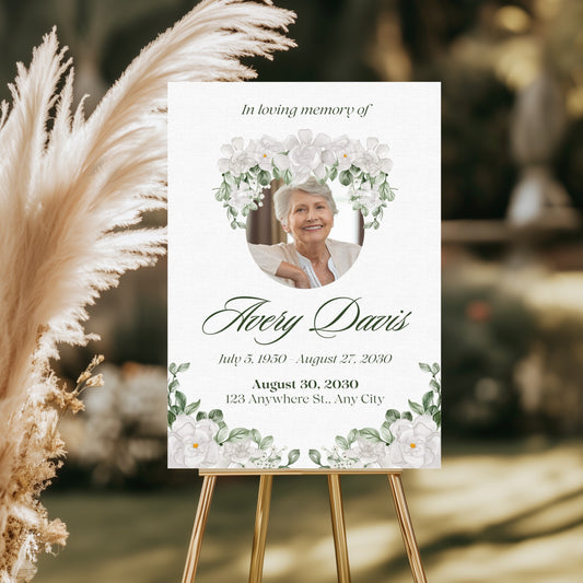 Funeral / memorial welcome board