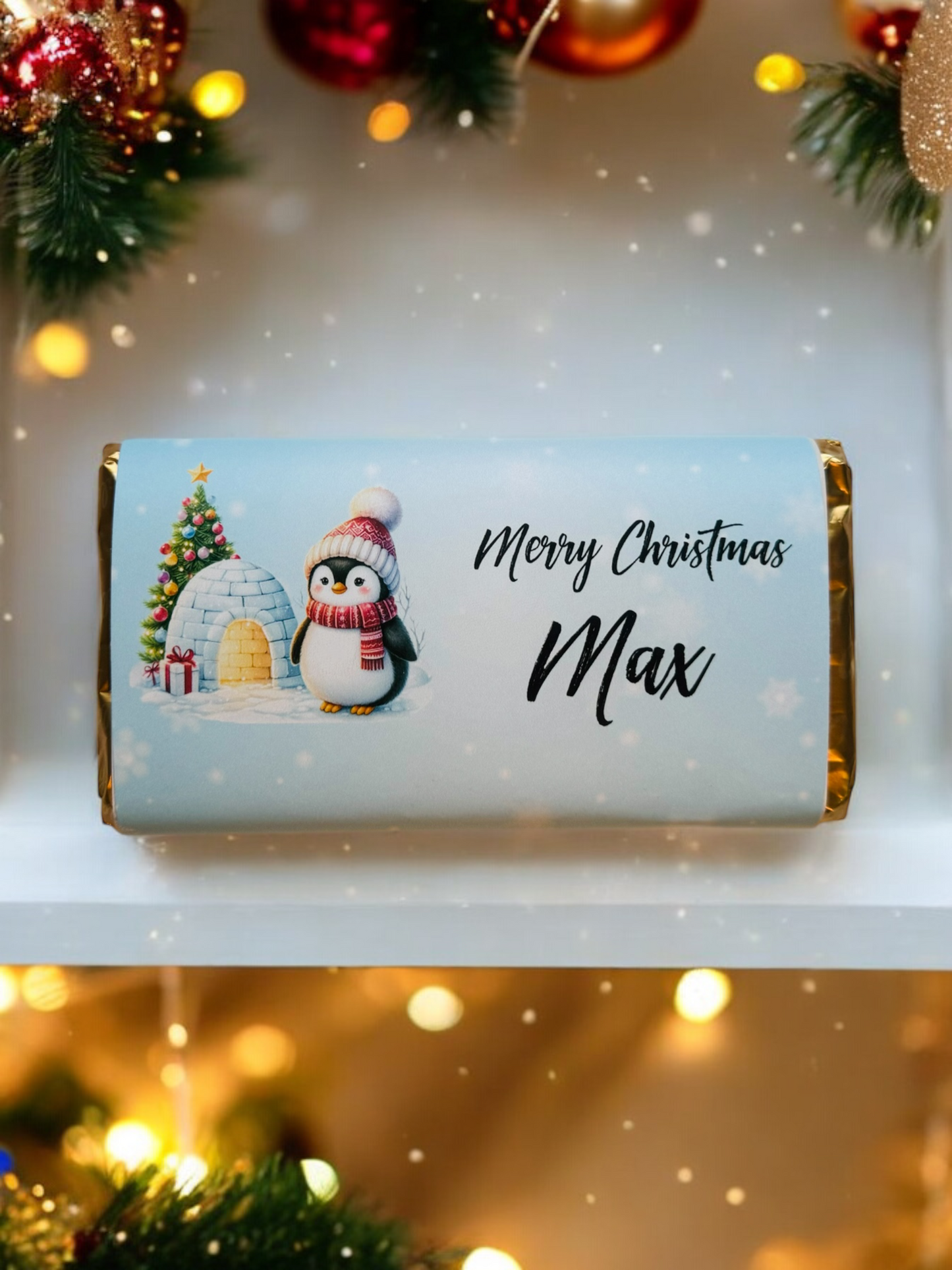 Christmas chocolate bar wrapper