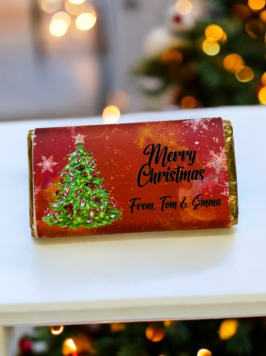 Christmas chocolate bar wrapper