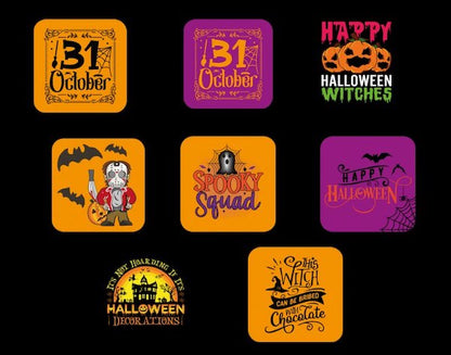 Halloween Square Coaster Designs 1