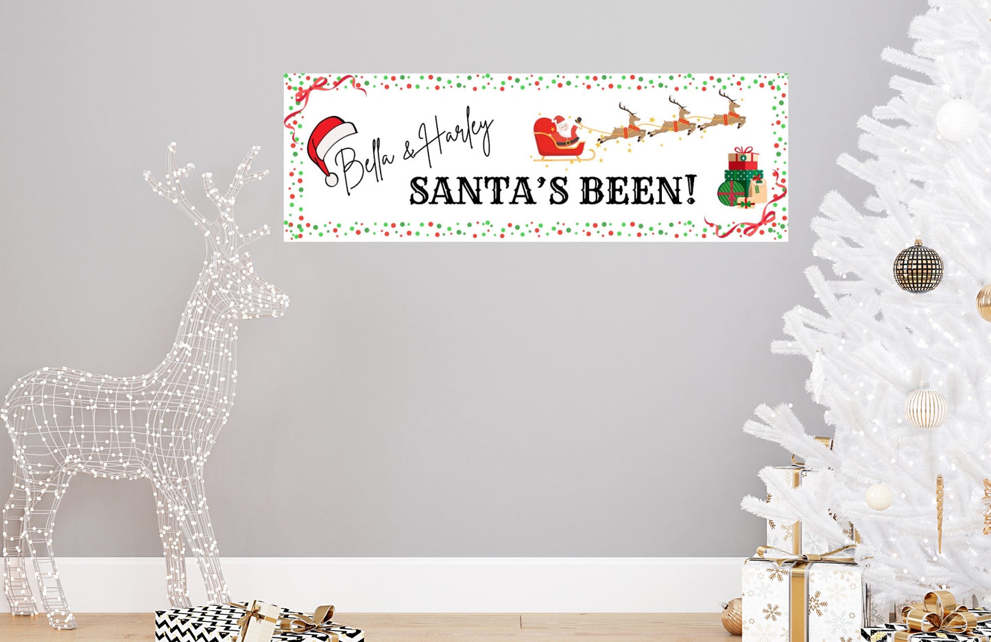 Personalised Santa's Been Banner