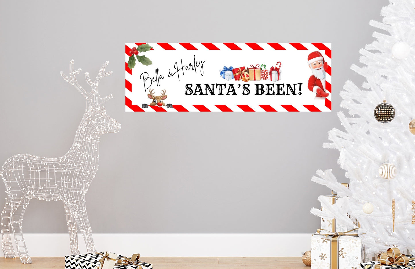 Personalised Santa's Been Banner