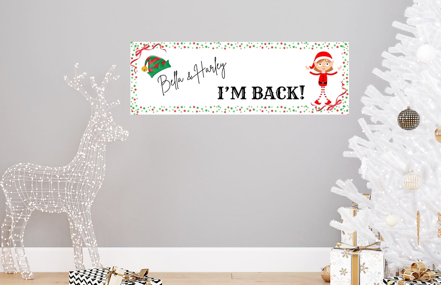 Personalised Elf Arrival Banner