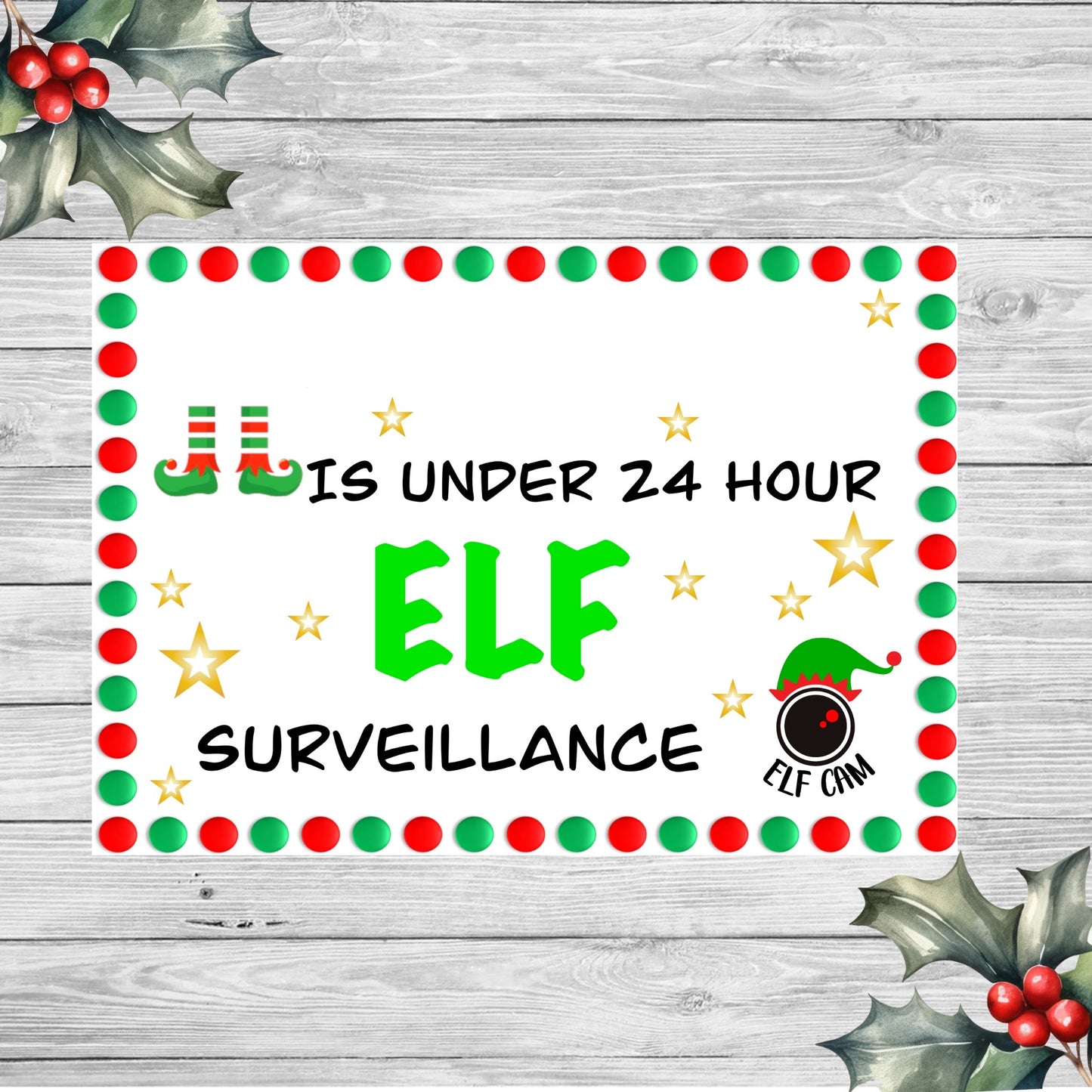 Personalised Elf Surveillance Sign