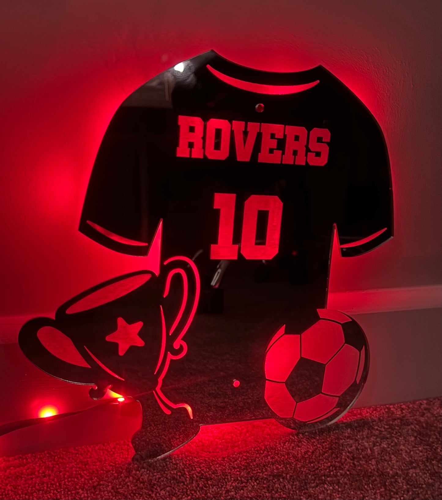 LED football shirt , cup and ball sign