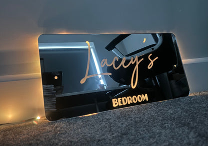 Custom LED mirror sign