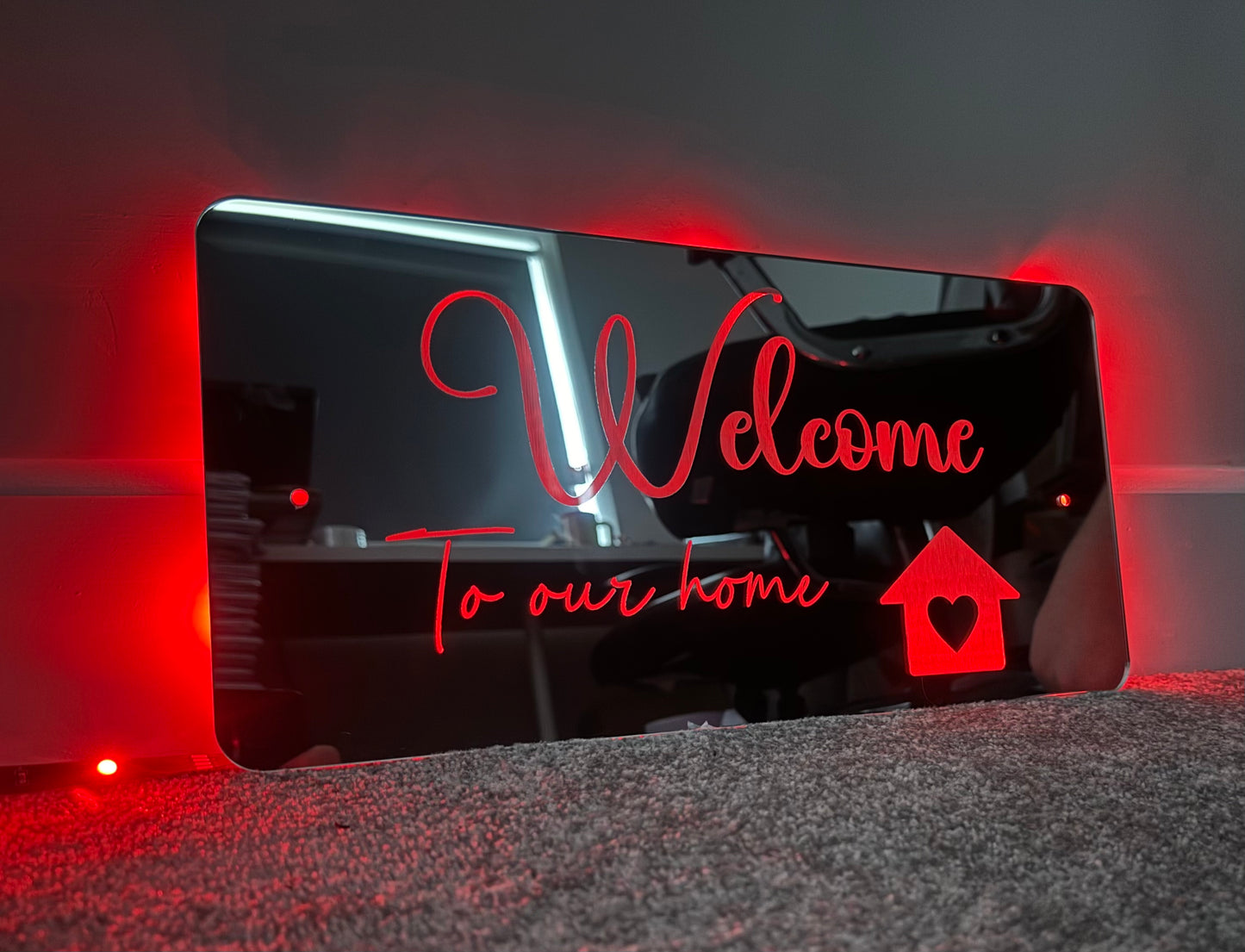 Custom LED mirror sign