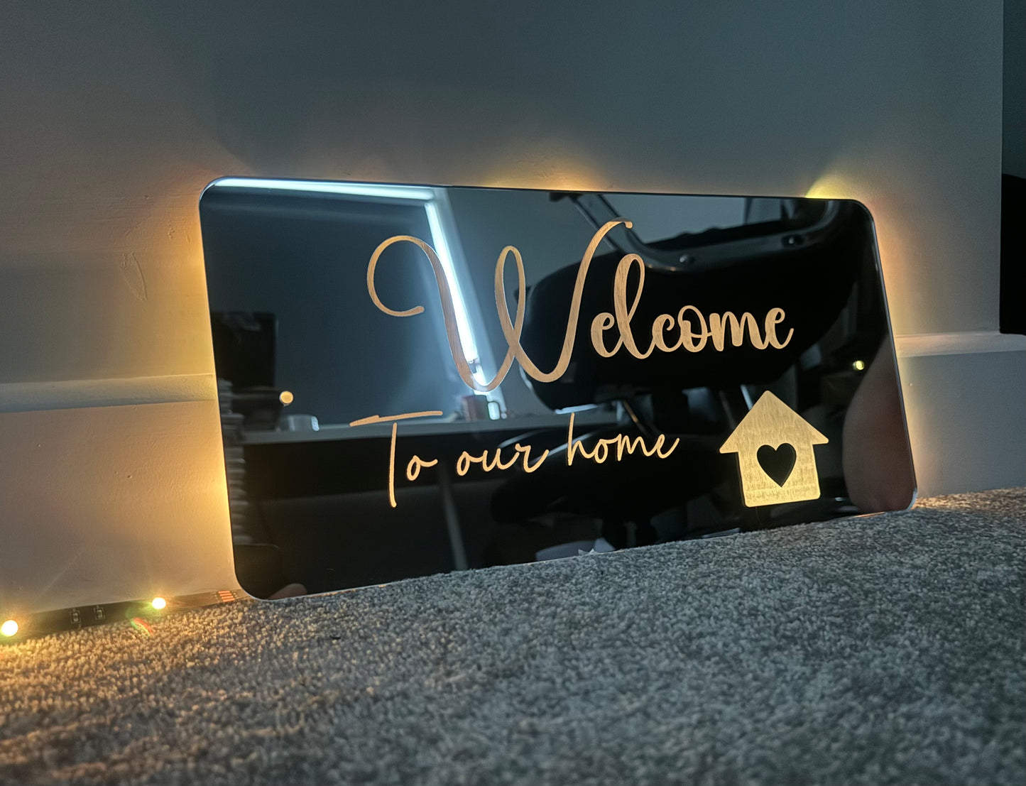 Custom LED mirror sign