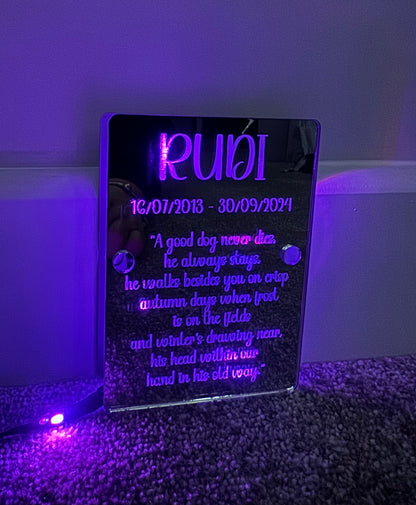 LED Dog memorial freestanding sign