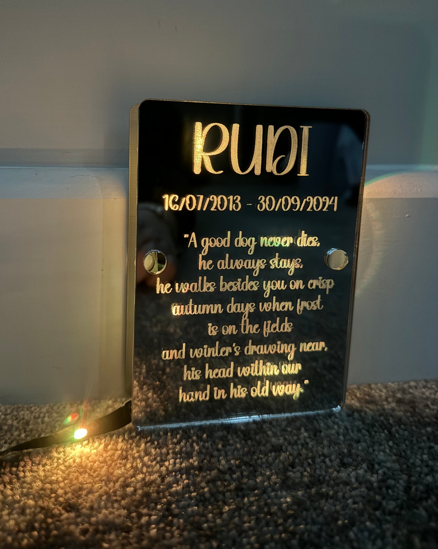 LED Dog memorial freestanding sign