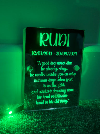 LED Dog memorial freestanding sign