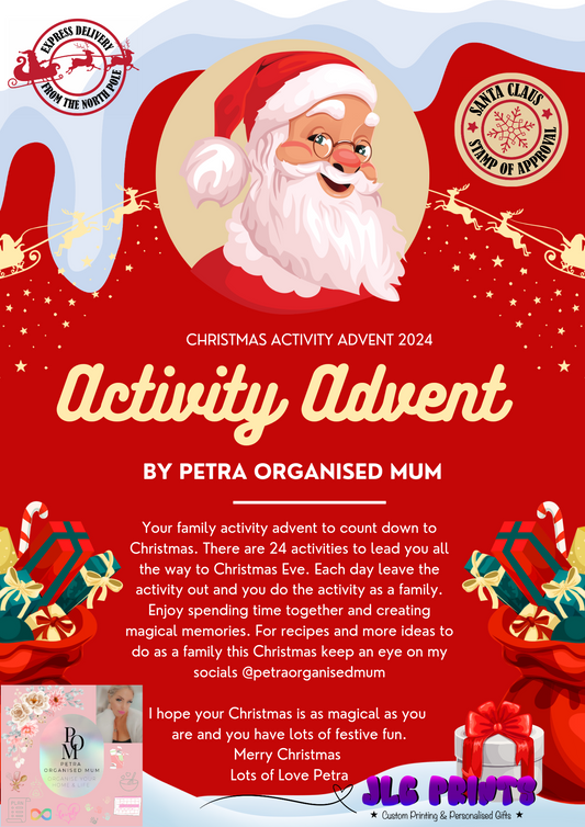 Petra Organised Mum activity advent planner