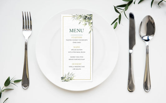 Wedding menu's